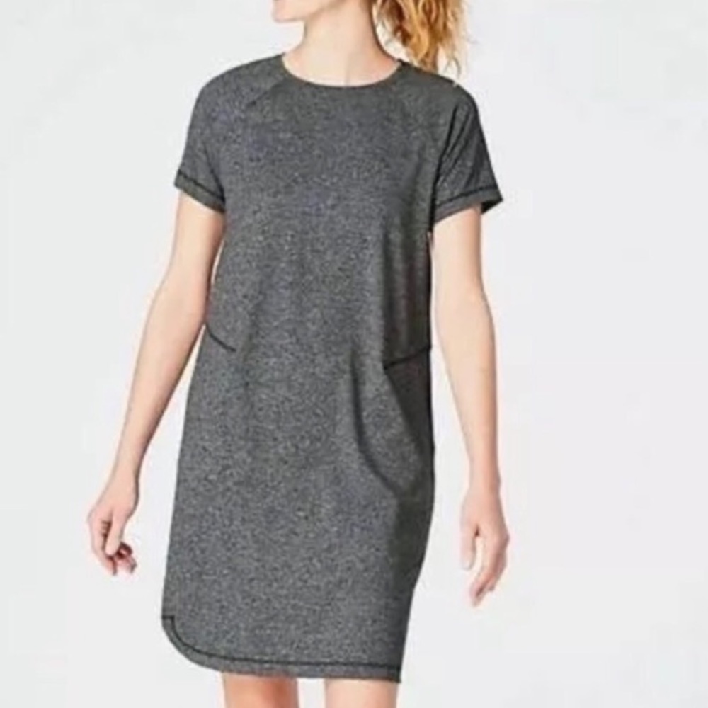 J. Jill Fit Out & About Shirttail Dress Gray Small W